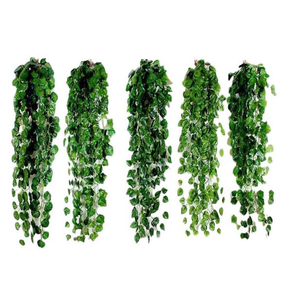 

1 pcs 2m artificial ivy green leaf garland plants vine fake foliage flowers home decor plastic artificial flower rattan string