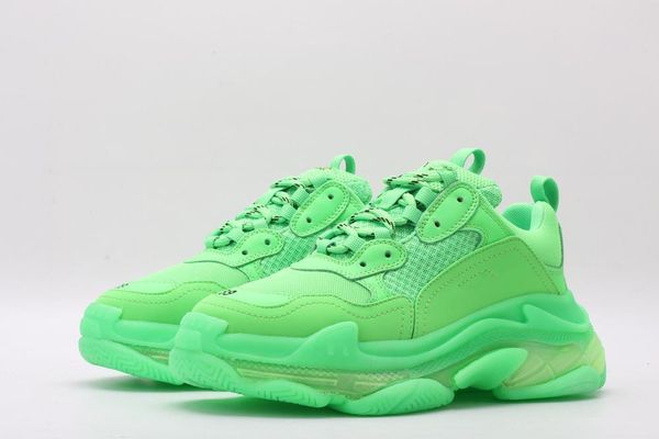 

2019 multi luxury triple s designer low old dad combination soles mens womens fashion casual shoes high size 36-45, Black