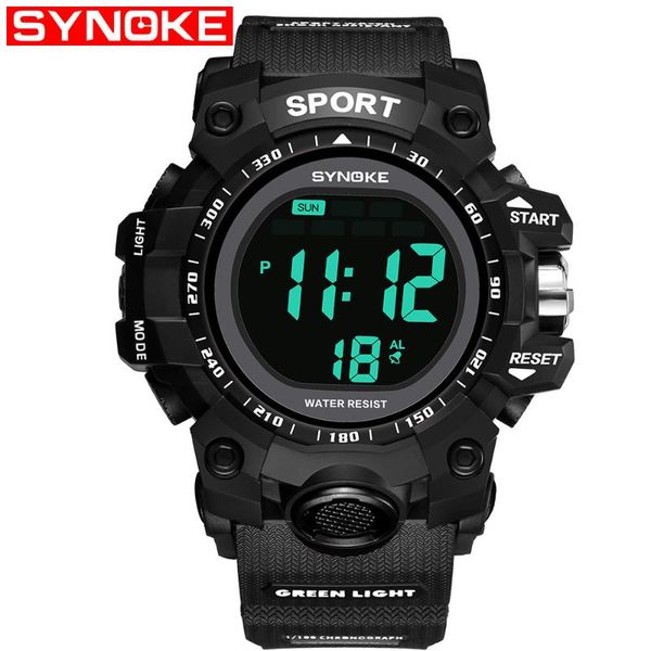 

synoke synoke students electronic watch men multi-functional big screen display night light alarm waterproof new products se, Slivery;brown