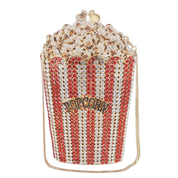 

2020 designer popcorn evening bags luxury crystal party purse wedding bags colorful clutch sc997