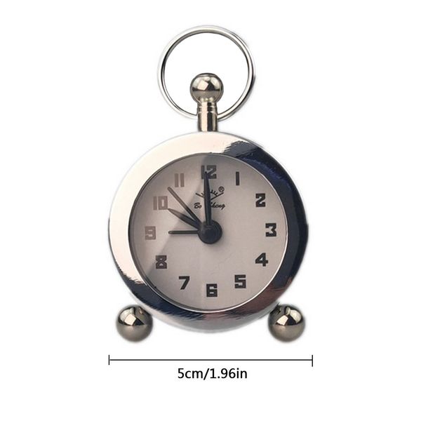 

5cm creative alarm clock cute student bedside mini metal small alarm clock electronic small loud