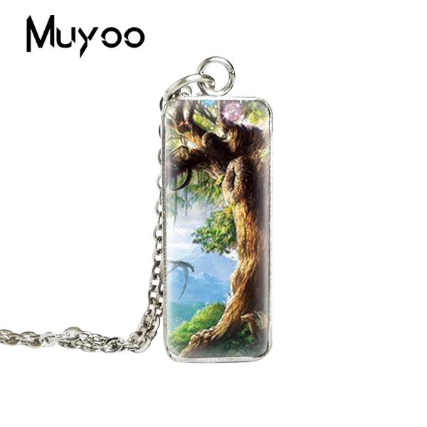 

2019 new the tree of life square necklace glass dome pendant art hand craft jewelry silver p necklaces