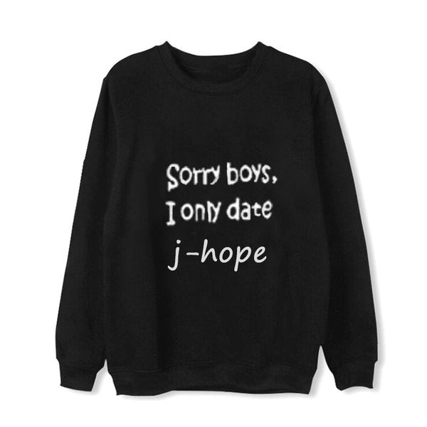 

новый ongseong kpop bangtan boys hoodie spoof mischief свободные толстовки одежда пуловер печатные толстовки с длинным рукавом, Black