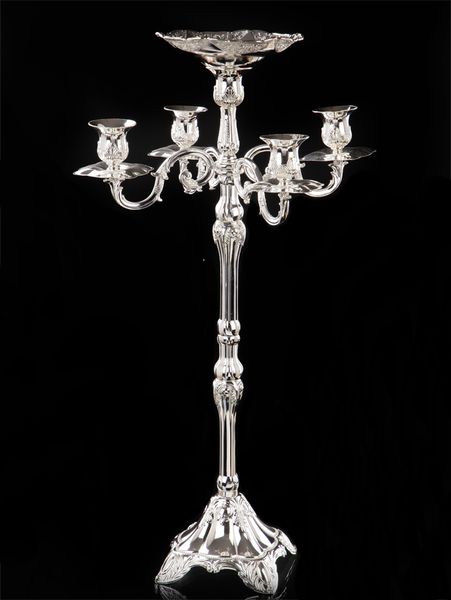 Floor Candle Holders Set Metal Candlestick Wedding Party Centerpieces Home Holiday Decoration Candelabra With Flower Vase Tray Candle Stand Holders
