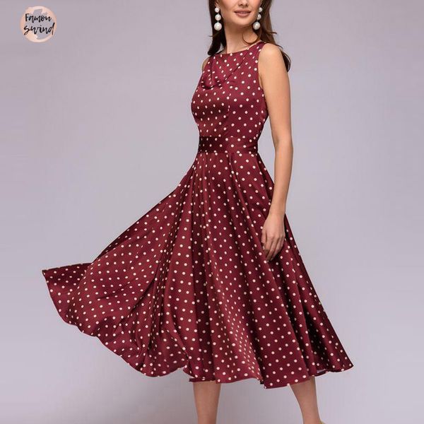 

элегантный dot печать летнего платья мода большой женщин o шея рукава повседневной точка платье женщина волна vestidos, Black;gray