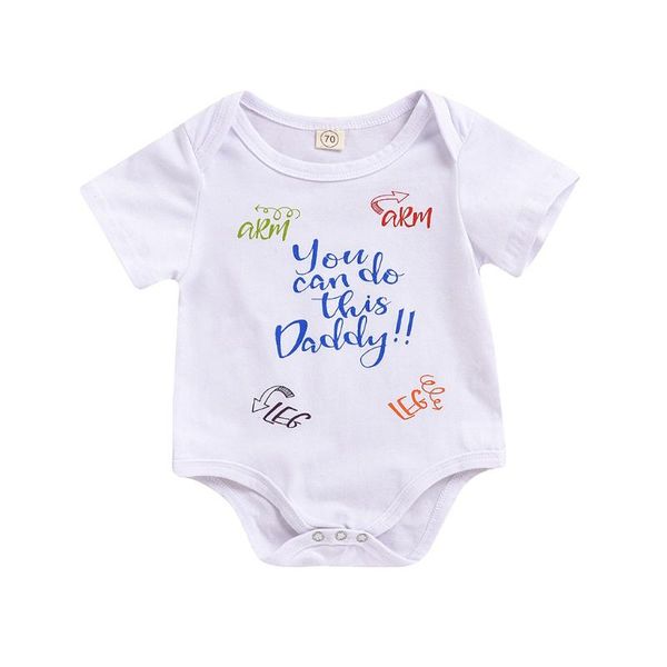 

2020 new casual newborn baby boys girls short sleeve letter print cute cartoon soft cotton romper jumpsuit baby soft clothes, Blue