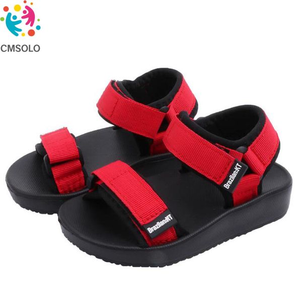 

cmsolo children's sandals summer new lightweight princess shoes boys girls fashion beach soft bottom children's shoes sale, Black;red