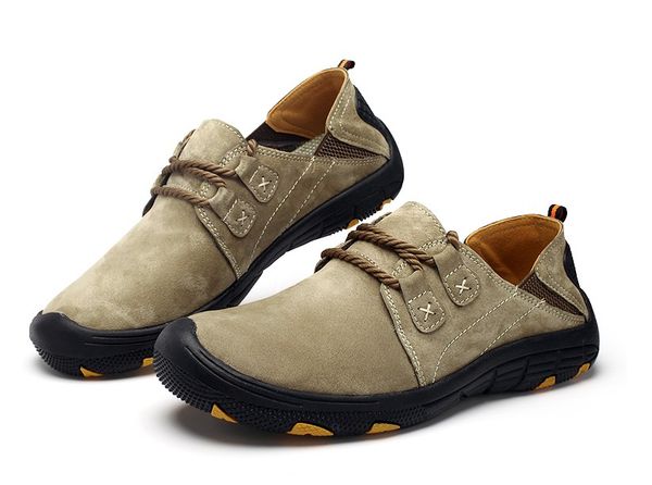 

2020 new fashion casual sneakers men genuine leather shoes men loafers suede winter outdoor training shoes walking zapatos, Black