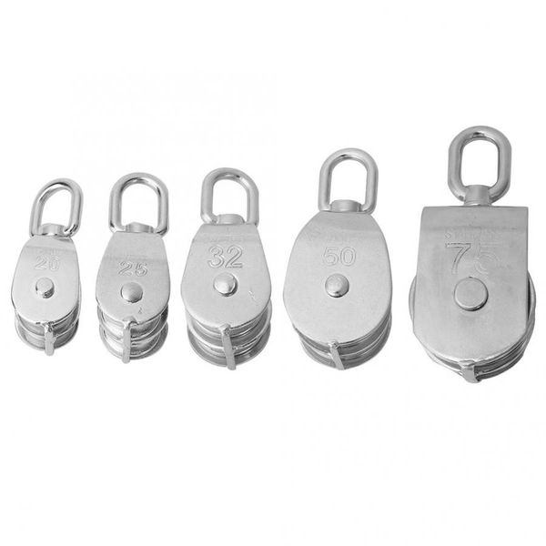 

stainless steel heavy duty double wheel swivel pulley rigging lifting rope ship yacht boat accessory
