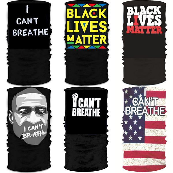 

i cant breatheoutdoor cycling scarf american flag 3d print face mask dustproof sunscreen scarves bandana tube headwear running f #942, Black