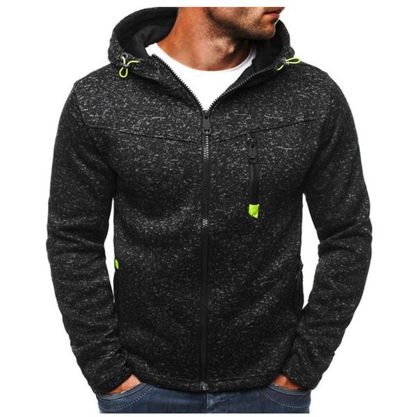 

spring and autumn men's new sports casual clothes zipper fashion tide jacquard hoodie fleece jacket autumn sweatshirt, Black;brown