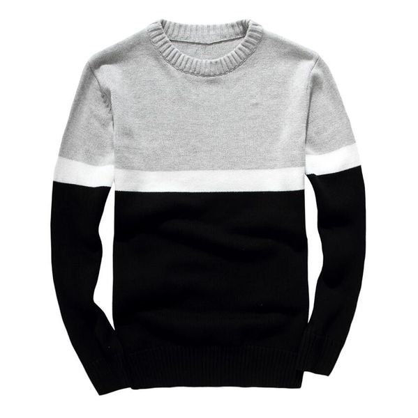 

2019 new pp22565 spring brand mens casual cotton sweater pullovers men o-neck sweaters autumn male solid knitting clothing, White;black