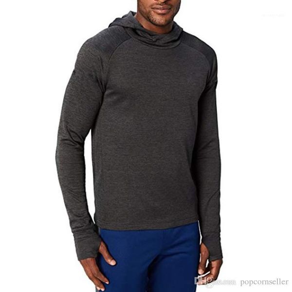 

sleeve skinny fitness hoodies mens designer hoodie plus size mens designer hoodie fashion solid color long, Black