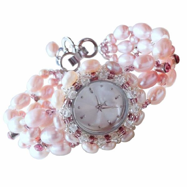 

новинка женщины кварцевые часы дамы жемчужина браслет ювелирные изделия девушки наручные часы студенты наручные часы подарки, Slivery;brown