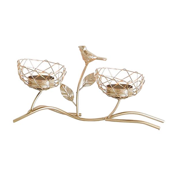 

nordic style metal iron candle holder bird tree candle stick