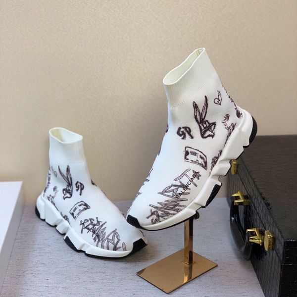 

luxury fashion casual socks shoes speed trainer black fashion letter knitting socks boots skinny feet trainer sneakers vacation size 38-45