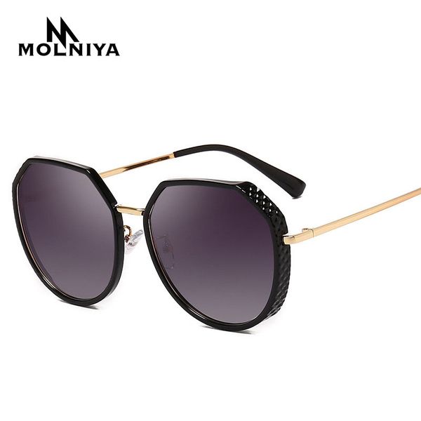 

2019 new round sunglasses women oversized metal sunglasses female vintage ladies pilot glasses for womens uv400, White;black
