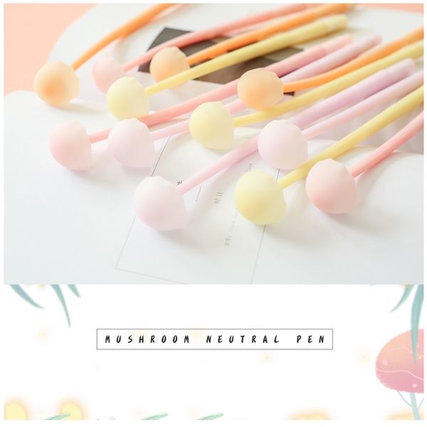 

4pcs mushroom luminous gel pen set 0.5mm black color pens for writing kids gift stationery gift office school supplies f528