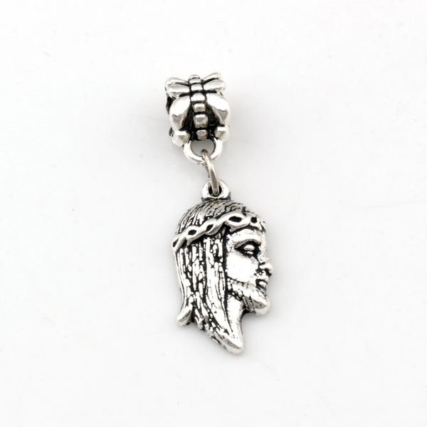 

100pcs/lots antique silver jesus dangle religion charm beads fit charm bracelet diy accessories 10.8x32.5mm a-490a, Bronze;silver