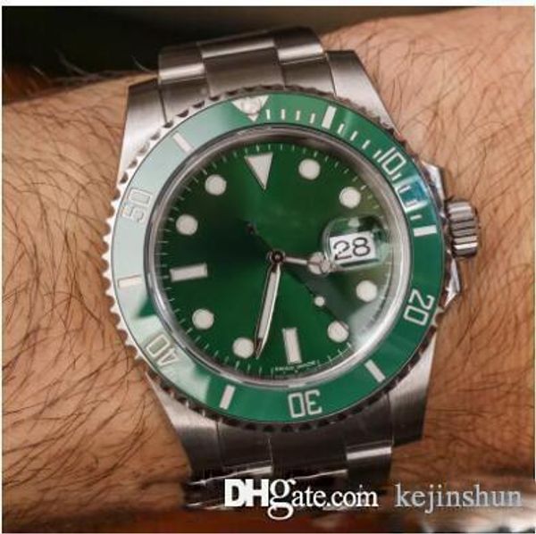 

big 40mm sapphire hulk green 50th anniversary ceramic bezel limited 116400gv automatic mechanical mens watch watches, Slivery;brown
