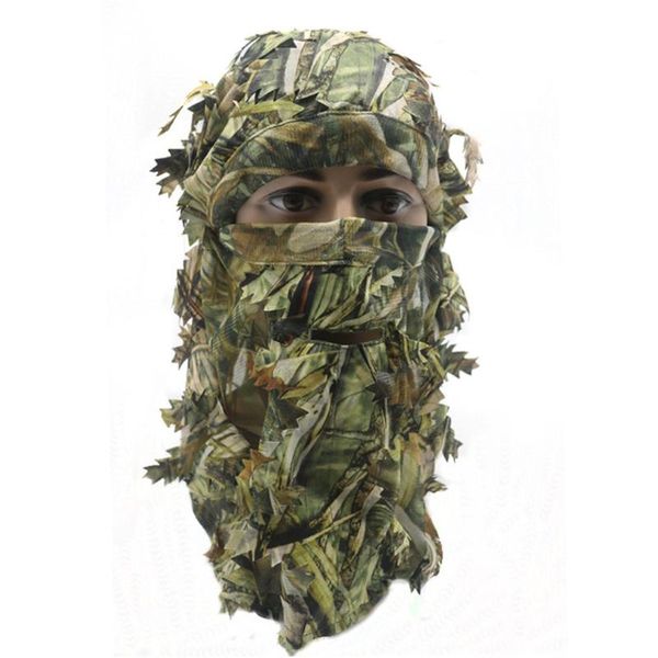 

3d camouflage balaclava full face mask wargame cycling hunting army bike helmet liner tactical cap, Black