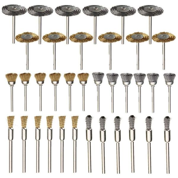 

36pcs brass steel wire brush polishing wheels full kit for dremel rotary tools
