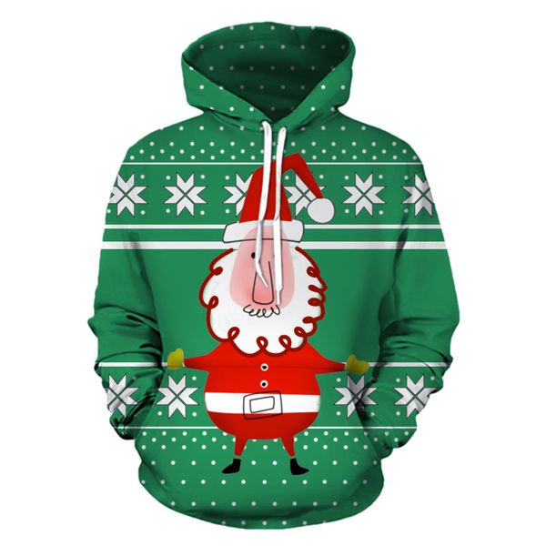 

mens hipster 3d santa claus funny print hoodies sweatshirts 2019 brand new christmas hoodie men hip hop streetwear hooded jacket, Black