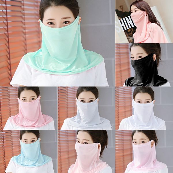 

ssy2q scarf masks masks sunshade face mask silk chiffon handkerchief outdoor windproof half face dust-proof women scarf dust mask eea1678, Black