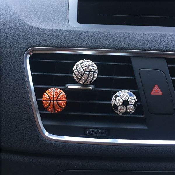 

new car air conditioning air outlet perfume clip football basketball volleyball shape funny design car interior decoration cz