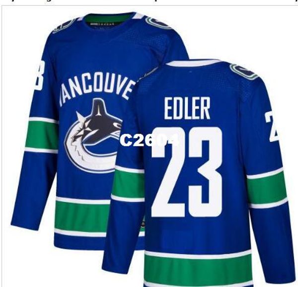 

real men real full embroidery vancouver canucks #23 alexander edler hockey jersey or custom any name or number jersey, Black;red