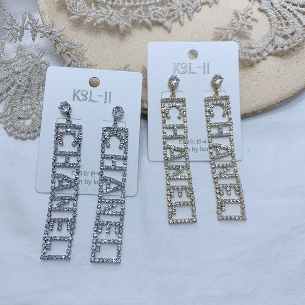

catherine dongguk door 2019 new models net red claw diamond chain letters chain earrings earrings female claw, Silver