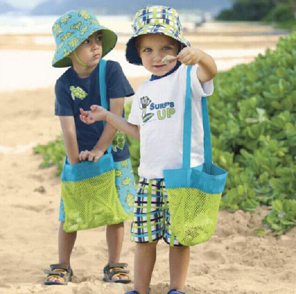 

us children beach mesh bath toys storage bag tote kids large folding net bags