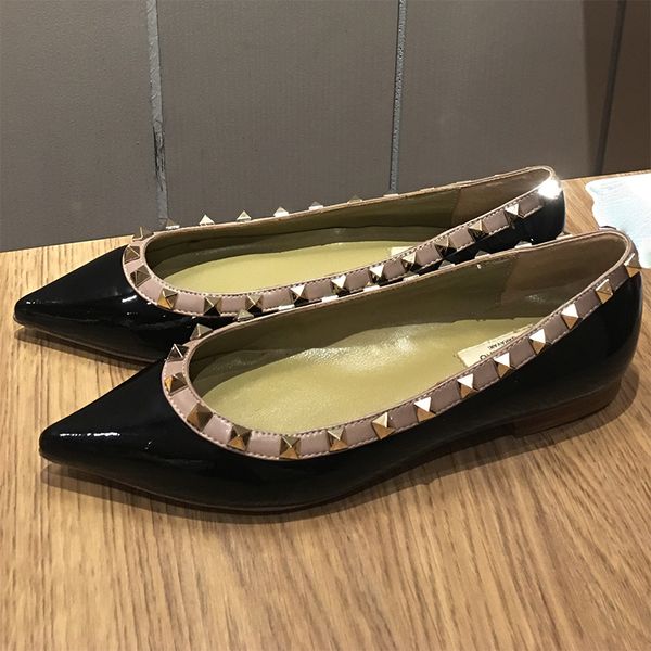 

superstars classic black nude women spike shoes heel patent leather pointy toe dress shoes shallow mouth sole wedding chaussure de luxe