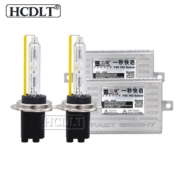 

hcdlt 55w 5500k d2h xenon hid headlight kit 12v car light fast start ballast 55w xenon h1 h3 h11 hb3 hb4 9012 h7 hid bulb kit