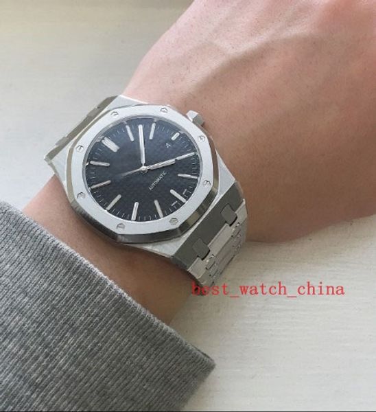 

n8 factory luxury 15400 black dial 41mm brown stainless steel automatic mens watch watches the latest version, Slivery;brown