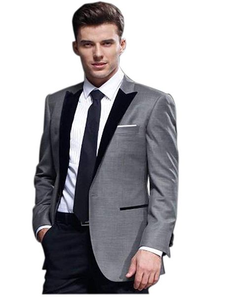 

мужской 2 шт серый костюм пиджак жилет брюки портной продан смокинг костюм для свадебного бизнеса формальный повседневный ocassion, White;black