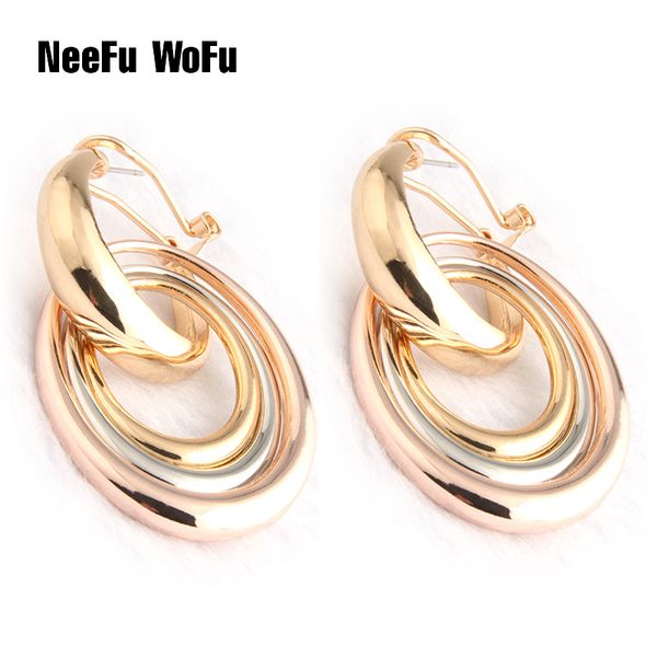 

neefu wofu water drop big earring oval earrings dangle zinc alloy drip oil large long brinco printing ear accessories oorbellen, Golden