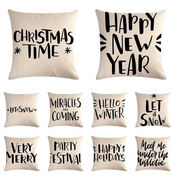 

письмо главной наволочки хлопок белье черных белая наволочка диван-кровать скандинавской декоративной наволочки almofadas 45x45cm zy1059