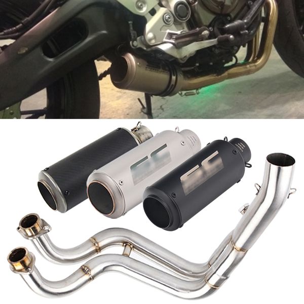 

full system motorcycle exhaust modified escape middle link pipe for yamaha mt-07 fz-07 mt07 fz07 2013 2014 2015 2016 2017 years