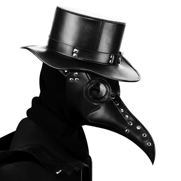

halloween steampunk plague doctor mask white/black latex cosplay bird beak masks long nose party event ball costume props