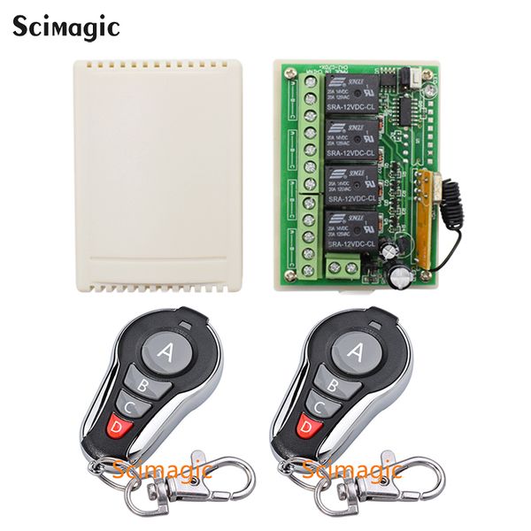 

433mhz universal wireless remote control switch dc 12v 4 ch rf relay receiver module + rf remote 433 mhz transmitter diy