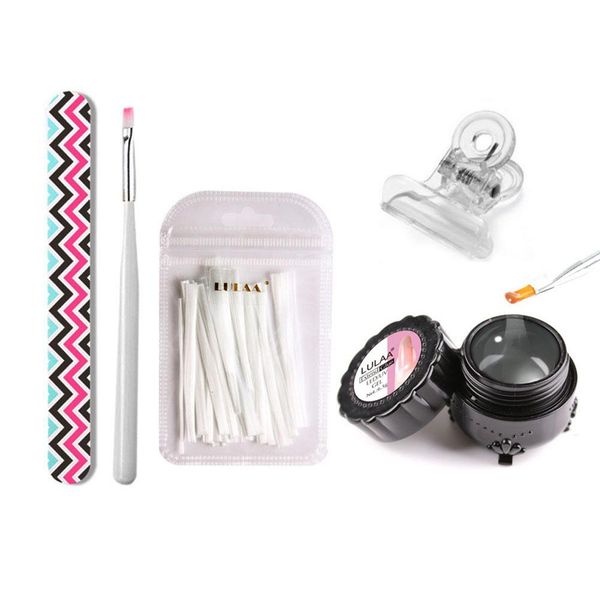 

5pcs manicure extension fiber set fast ptherapy extension glue paper-nail glass fiber fast ptherapy nail art set