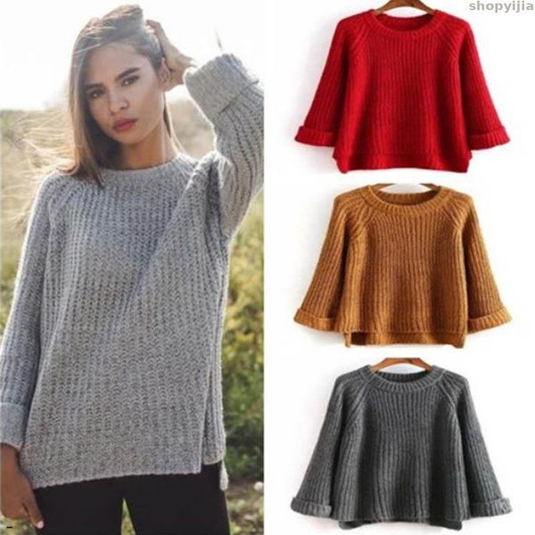 

new streetwear pullover sweater knitted pullover women's fashion solid color casual pulls the fetus autumn and winter thick, White;black