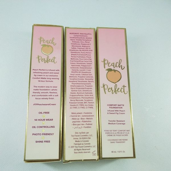 

makeup peach perfect comfort matte foundation 3colors 48ml face cream high quality