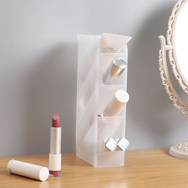 

new deskmatte oblique plug storage box multifunctional simple transparent learning office cosmetic lipstick storage box