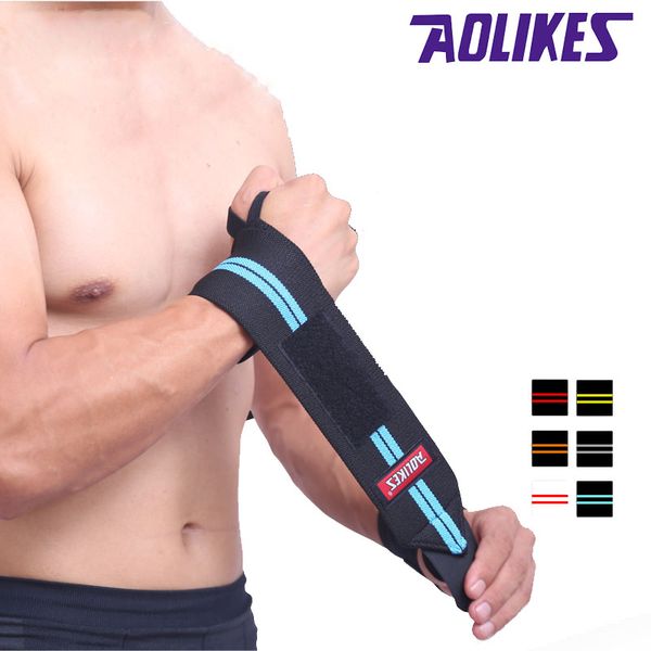 

aolikes 1pcs wrist support gym weightlifting training weight lifting gloves bar grip barbell straps wraps hand protection, Black;red