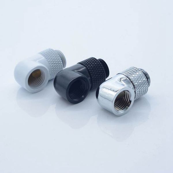 

g1/4" 90 degrees connector 360 degrees rotating connector for hard pipe tube brass chrome water cooling connector