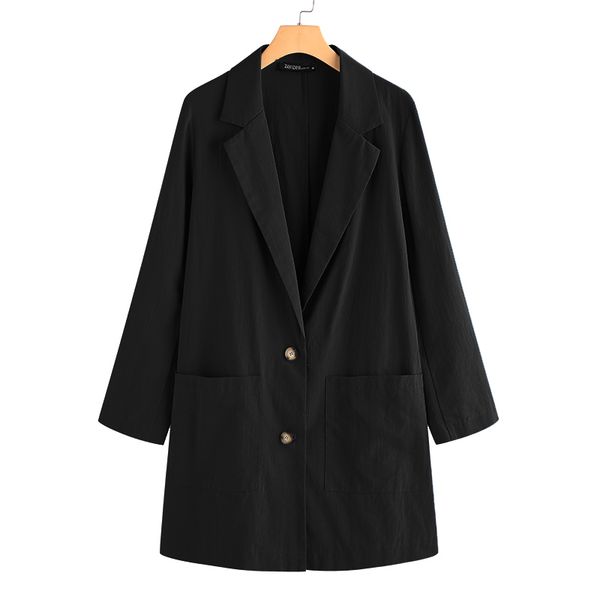 

fashion zanzea women's single button blazers 2020 casual long sleeve coats outwears female solid blazer plus size cotton, White;black