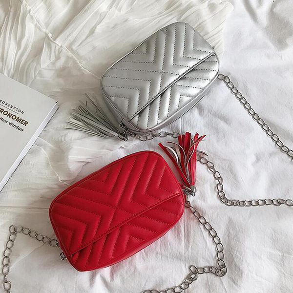 

pu women chain shoulder bags messenger handbags fashion lady retro tassel crossbody bags femme