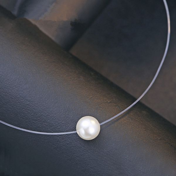 

pearl necklaces woman jewelry s925 silver clasps water droplet pendants man-made crystal lady lucency fish wire fashion causal classic 6pc